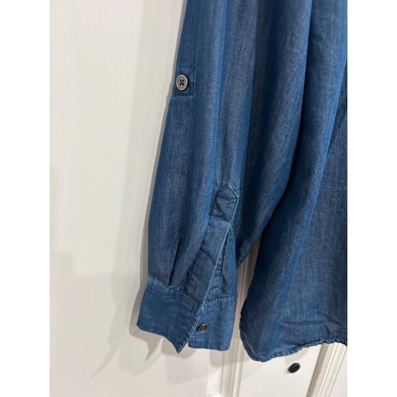 Style & Co Womens Embroidered Denim Long Sleeve Button Up Shirt Sz L - Picture 6 of 9